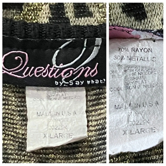 Y2K Vintage Leopard Print Poncho Keyhole Sweater. XS. Cheetah, Girlhood, Sparkle - Picture 9 of 10